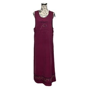 Vintage Y2k Amy K Su Purple Maxi Dress Teacher Grammacore Hippie Boho Artsy M